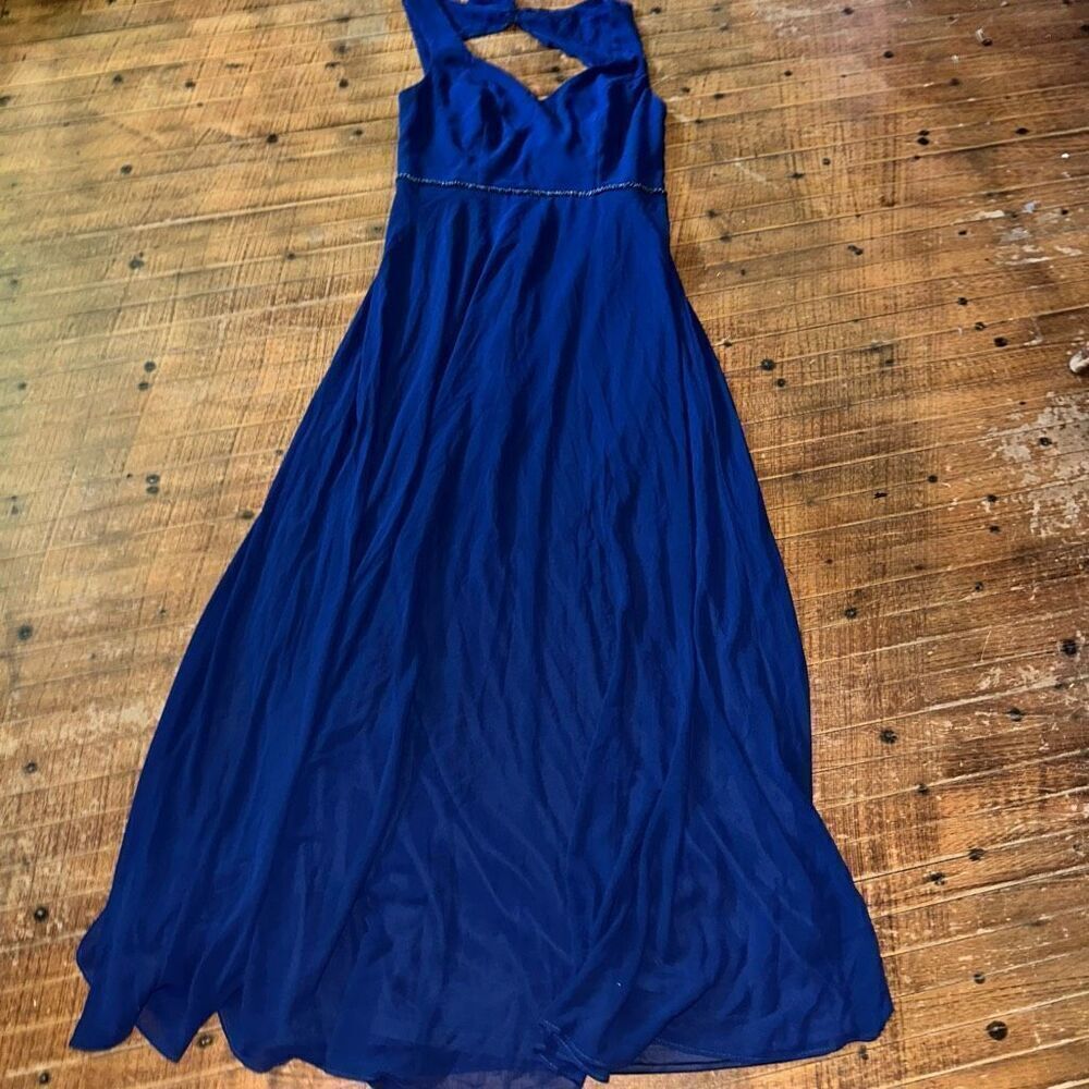Ever Pretty navy sleeveless L layered flowy maxi dress